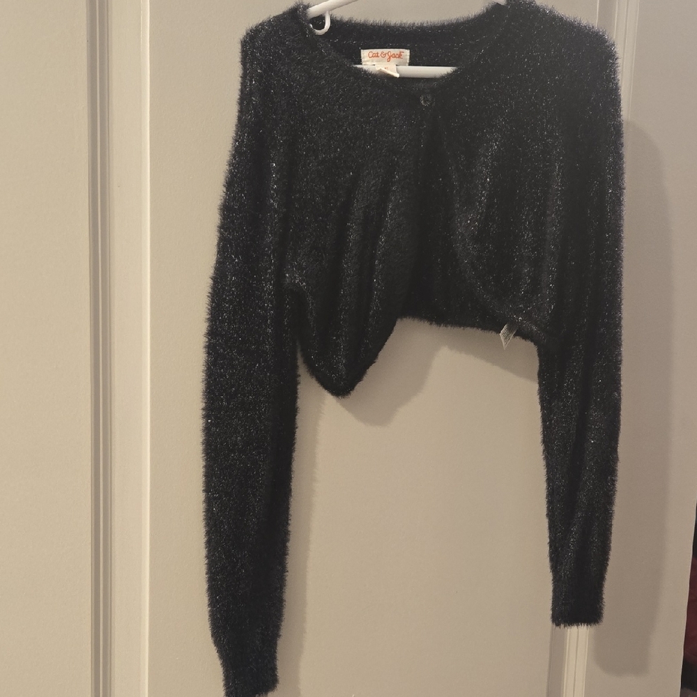 Chic Black Fuzzy Cardigan
